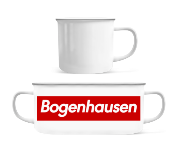 Bogenhausen - Emaille-Tasse - Weiß - Vorne