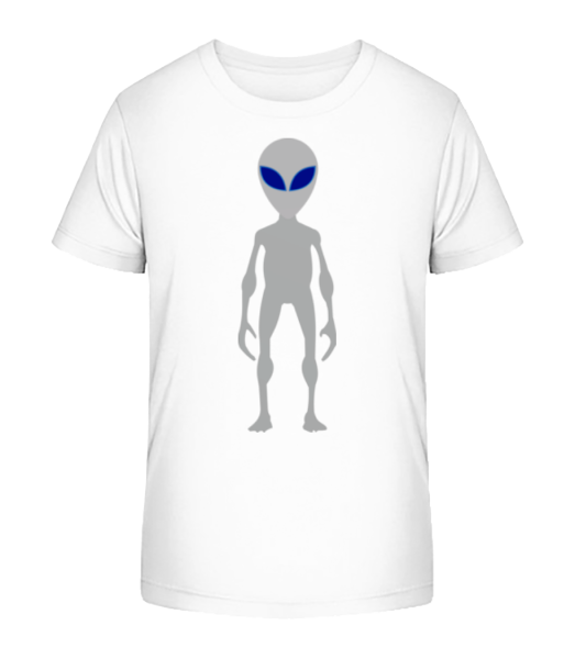 Blaue Augen Alien - Kinder Bio T-Shirt Stanley Stella - Weiß - Vorne
