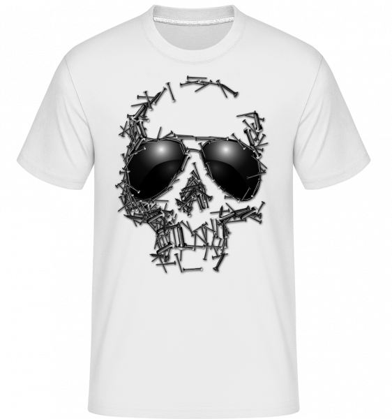Sonnenbrille Totenkopf - Shirtinator Männer T-Shirt - Weiß - Vorn