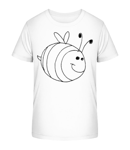 Kinder Comic - Biene - Kinder Bio T-Shirt Stanley Stella - Weiß - Vorne