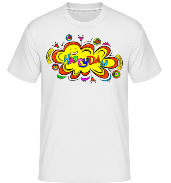 Happy Day Blume - Shirtinator Männer T-Shirt - Weiß - Vorne