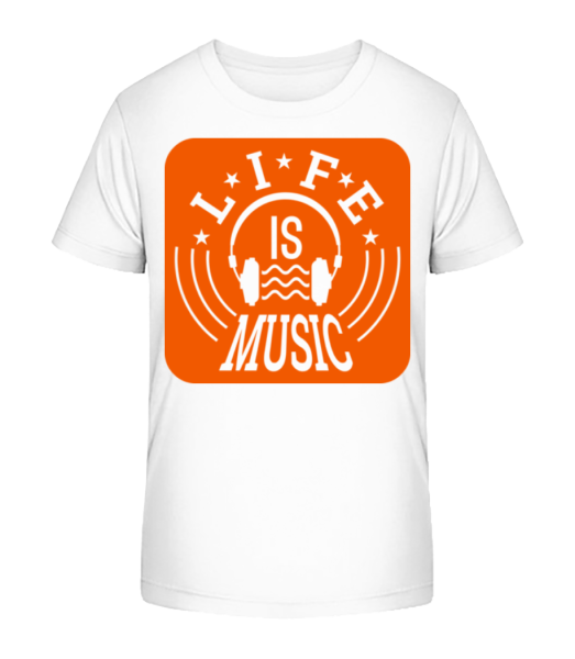 Life Is Music - Kinder Bio T-Shirt Stanley Stella - Weiß - Vorne