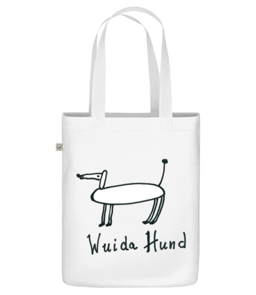Wuida Hund - Bio Tasche - Weiß - Vorne