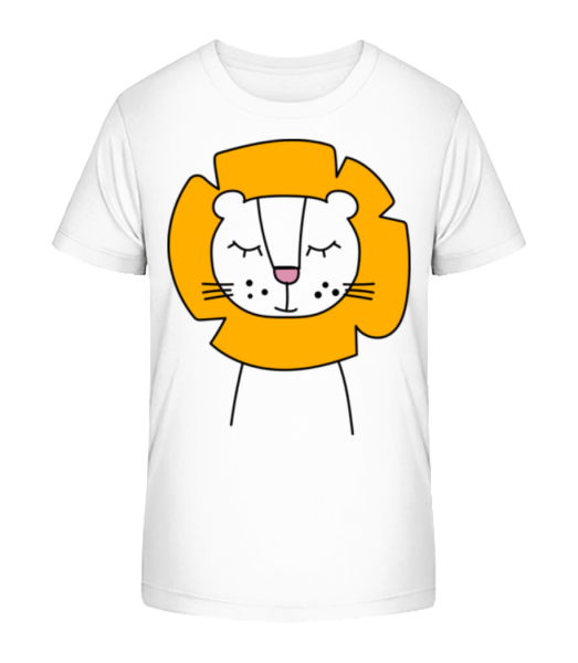 Putziger Löwe - Kinder Bio T-Shirt Stanley Stella - Weiß - Vorne
