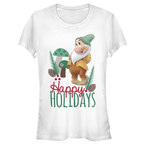 Disney - Schneewittchen - Bashful Christmas - Weihnachten - Frauen T-Shirt - Weiß - Vorne