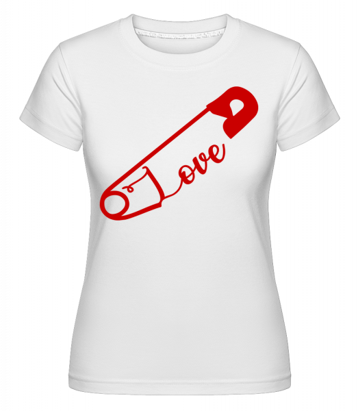 Love Safety Pin - Shirtinator Frauen T-Shirt - Weiß - Vorn