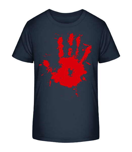 Blutiger Handabdruck - Kinder Bio T-Shirt Stanley Stella - Marine - Vorne