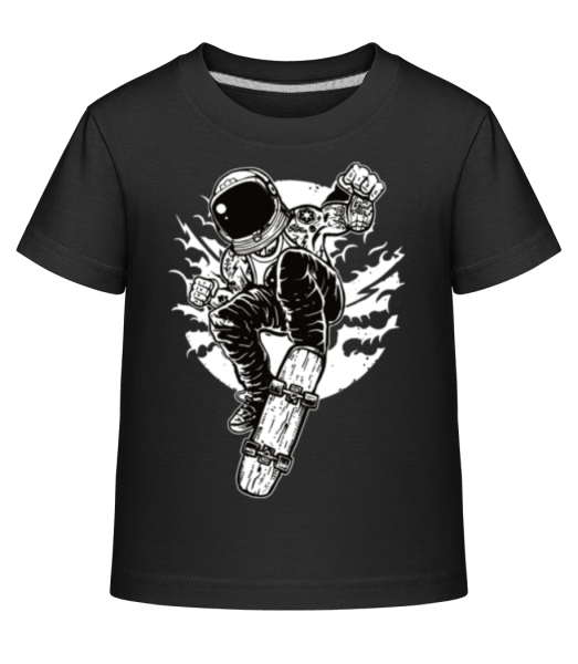 Space Skater - Kinder Shirtinator T-Shirt - Schwarz - Vorne