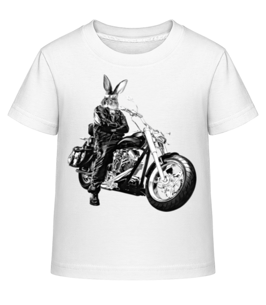 Biker Hase - Kinder Shirtinator T-Shirt - Weiß - Vorne