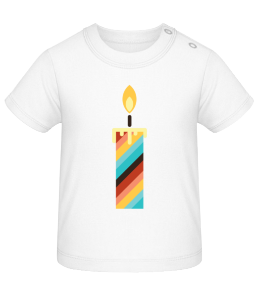 Geburtstagskerze - Baby T-Shirt - Weiß - Vorne