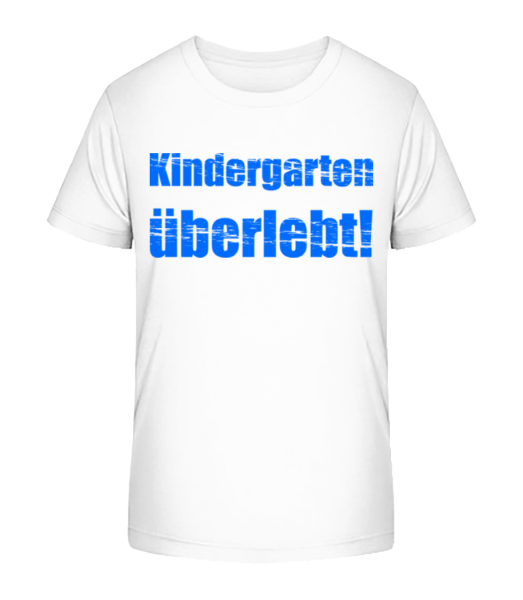 Kindergarten Überlebt! - Kinder Bio T-Shirt Stanley Stella - Weiß - Vorne