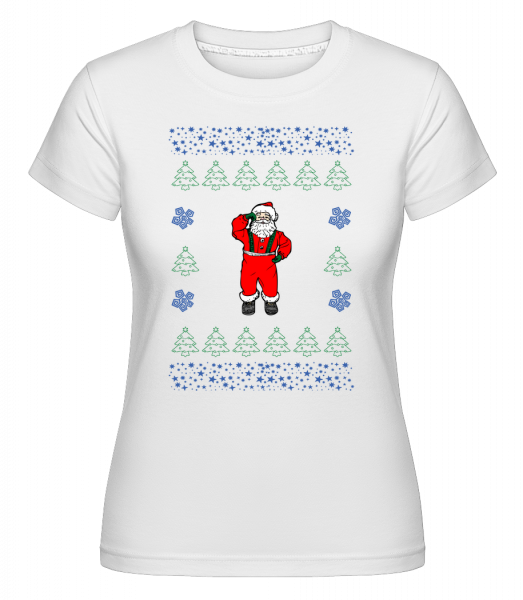 Weihnachtsmann Strickmuster - Shirtinator Frauen T-Shirt - Weiß - Vorn
