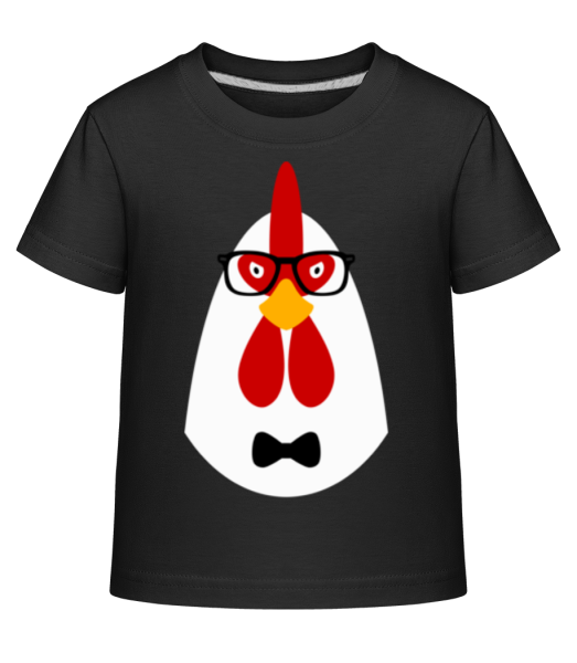 Hipster Huhn - Kinder Shirtinator T-Shirt - Schwarz - Vorne