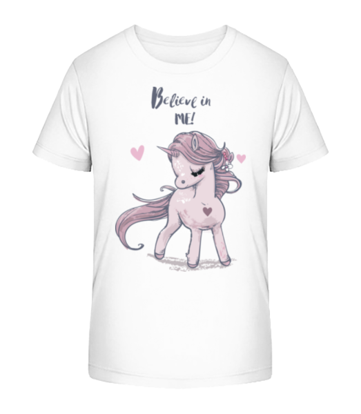 Believe In Me Unicorn - Kinder Bio T-Shirt Stanley Stella - Weiß - Vorne
