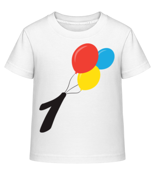 Geburtstag 1 Luftballons - Kinder Shirtinator T-Shirt - Weiß - Vorne