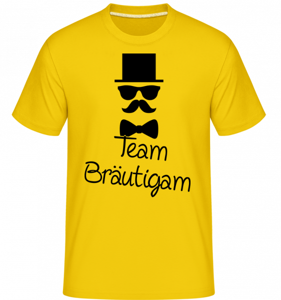 Team Bräutigam - Shirtinator Männer T-Shirt - Goldgelb - Vorn