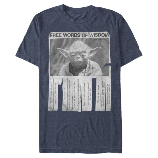 Star Wars - Yoda Words of Wisdom - Männer T-Shirt - Marine meliert - Vorne