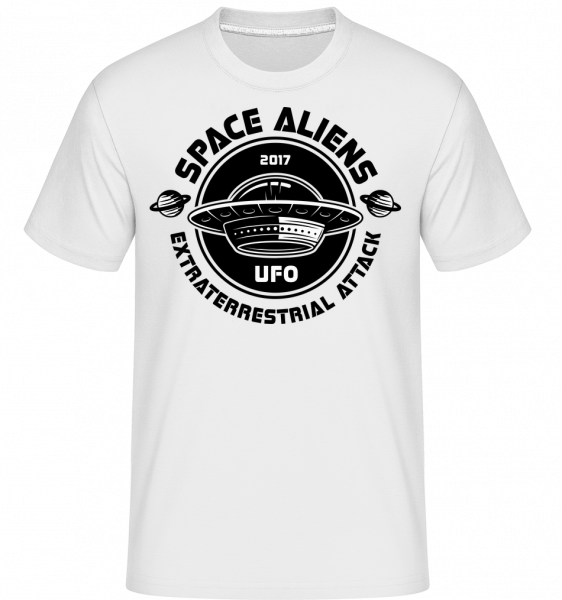 Aliens Ufo Attack - Shirtinator Männer T-Shirt - Weiß - Vorn