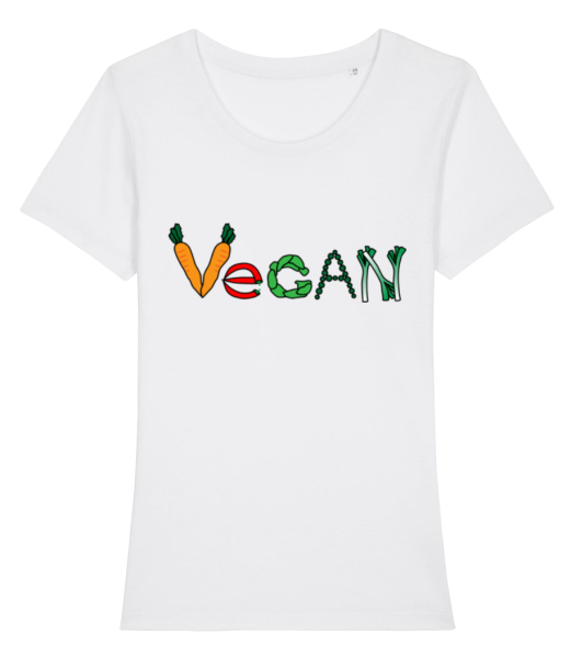 Vegan Comic - Frauen Bio T-Shirt Stanley Stella - Weiß - Vorne