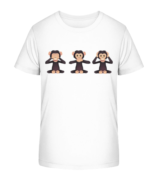 Blinder Tauber Stummer Affe - Kinder Bio T-Shirt Stanley Stella - Weiß - Vorne