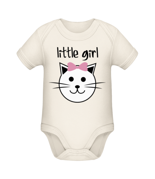 Little Girl - Katze - Baby Bio Strampler - Creme - Vorne