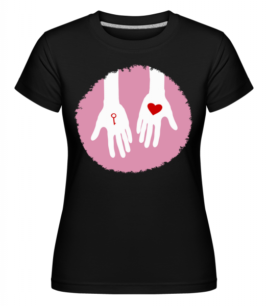 Schlüssel Zum Herzen - Shirtinator Frauen T-Shirt - Schwarz - Vorn