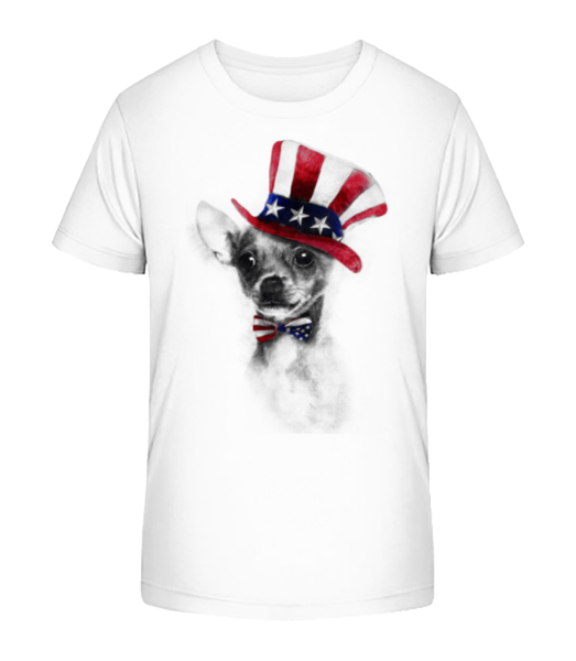 USA Chihuahua - Kinder Bio T-Shirt Stanley Stella - Weiß - Vorne