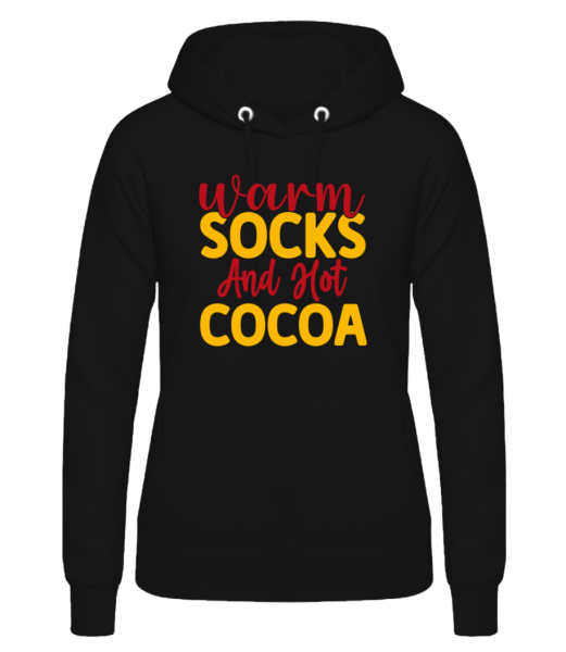 Warm Socks Hot Cocoa - Frauen Hoodie - Schwarz - Vorne