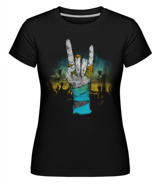 Festival Hand - Shirtinator Frauen T-Shirt - Schwarz - Vorn