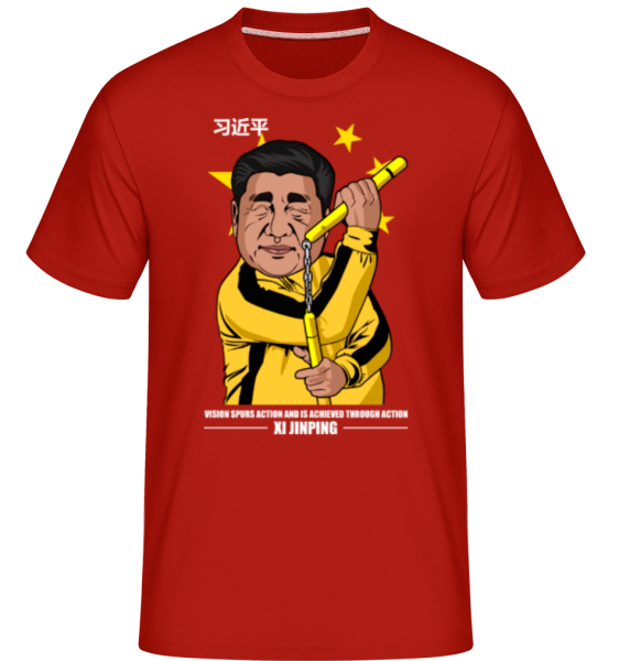 Xi Jinping Bruce Lee - Shirtinator Männer T-Shirt - Rot - Vorne