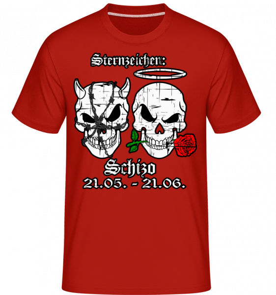 Metal Sternzeichen Schizo - Shirtinator Männer T-Shirt - Rot - Vorn