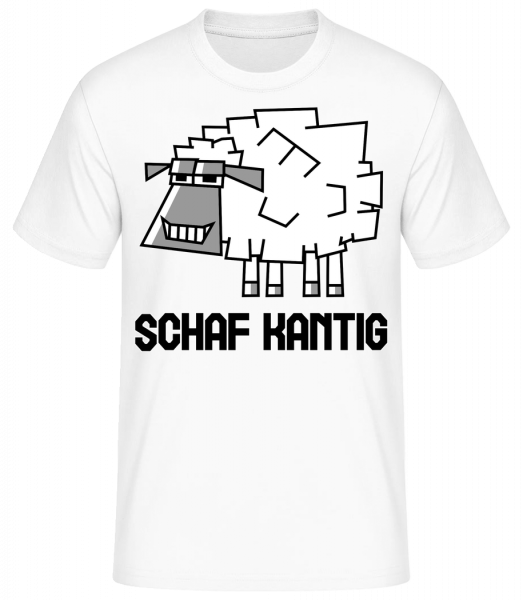 Schaf Kantig - Basic T-Shirt - Weiß - Vorn
