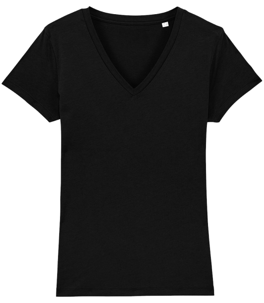 Frauen Bio T-Shirt V-Ausschnitt Stanley Stella - Schwarz - Vorne