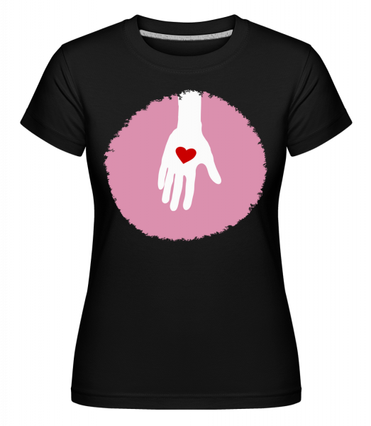 Hand Mit Herz - Shirtinator Frauen T-Shirt - Schwarz - Vorn