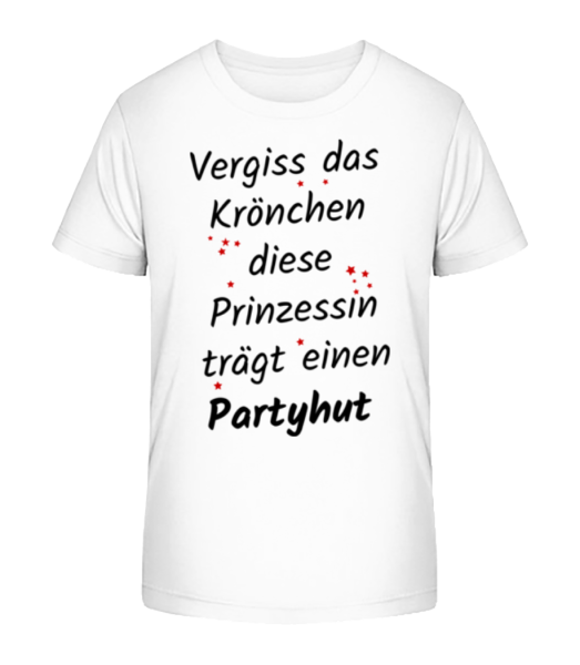 Prinzessin Trägt Partyhut - Kinder Bio T-Shirt Stanley Stella - Weiß - Vorne