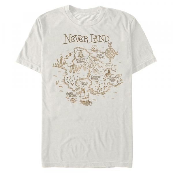 Disney - Peter Pan - Map Neverland - Männer T-Shirt - Creme - Vorne
