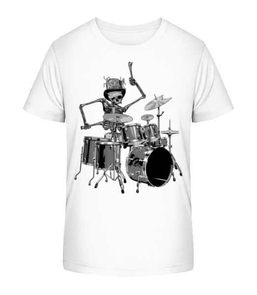 Schlagzeug Skelett - Kinder Bio T-Shirt Stanley Stella - Weiß - Vorne