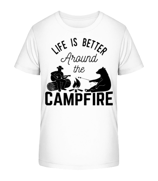 Around The Campfire - Kinder Bio T-Shirt Stanley Stella - Weiß - Vorne