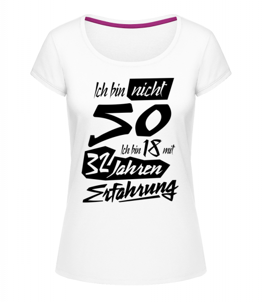 18 Mit 32 Jahren Erfahrung - Frauen T-Shirt U-Ausschnitt - Weiß - Vorn