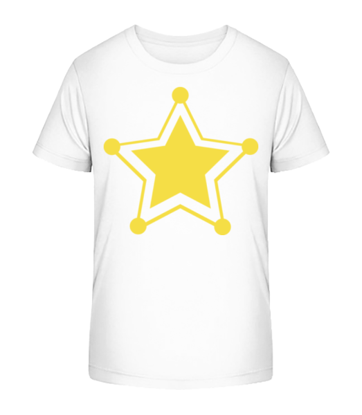 Star Icon Yellow - Kinder Bio T-Shirt Stanley Stella - Weiß - Vorne