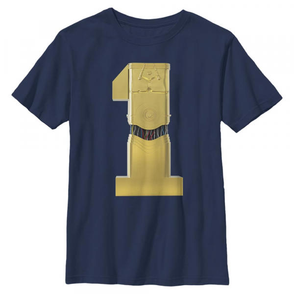 Star Wars - C-3PO Gold One - Geburtstag - Kinder T-Shirt - Marine - Vorne