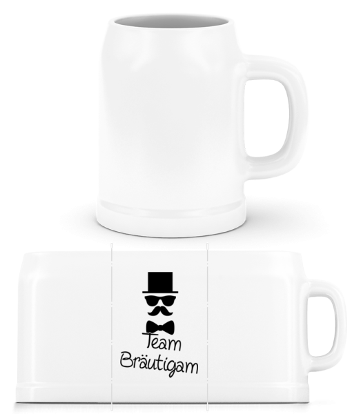 Team Bräutigam - Bierkrug - Weiß - Vorne