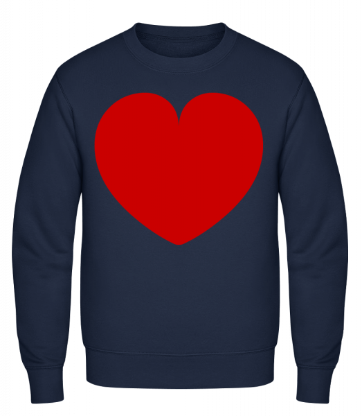 Love Heart - Männer Pullover - Marine - Vorn