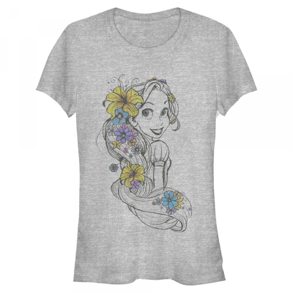 Disney - Rapunzel - Rapunzel Sketch - Frauen T-Shirt - Grau meliert - Vorne