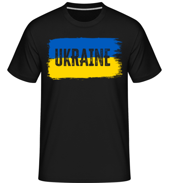 Ukraine Pinselstriche - Shirtinator Männer T-Shirt - Schwarz - Vorne