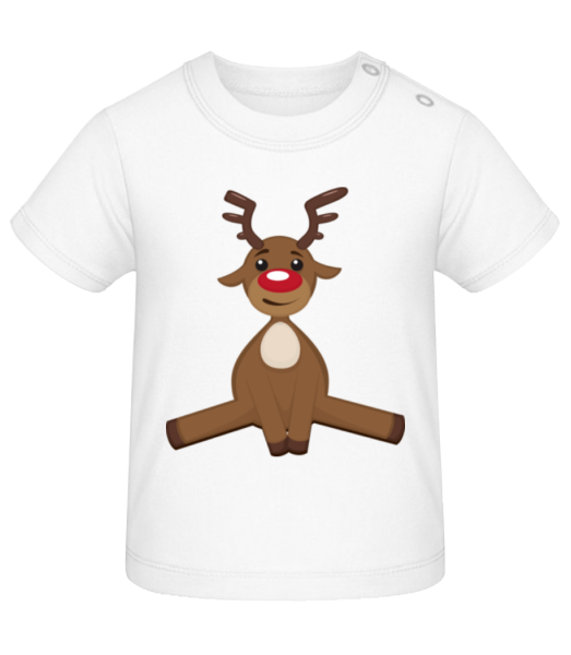 Weihnachtsrenntier - Baby T-Shirt - Weiß - Vorne