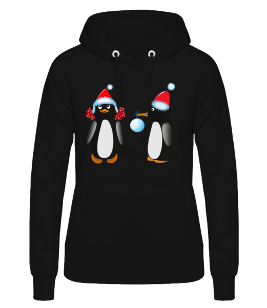 Pinguin An Weihnachten 3 - Frauen Hoodie - Schwarz - Vorne