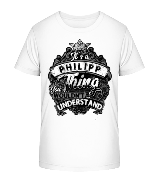 It's A Philipp Thing - Kinder Bio T-Shirt Stanley Stella - Weiß - Vorne