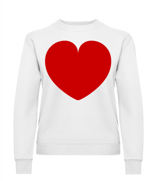Herz - Frauen Pullover - Weiß - Vorn