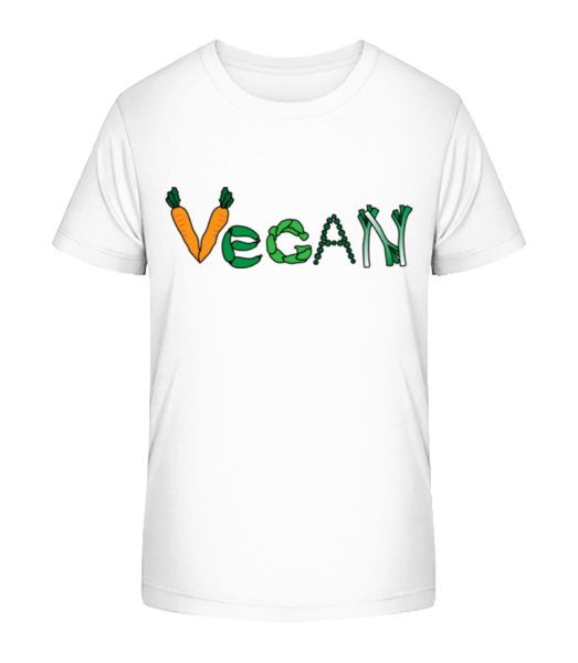 Vegan Gemüse - Kinder Bio T-Shirt Stanley Stella - Weiß - Vorne
